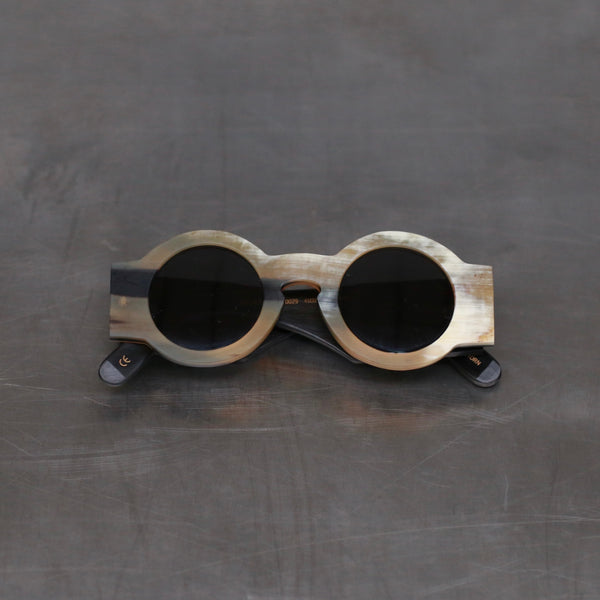 Rigards natural buffalo horn wire cut handmade glasses RG0029 series RG-RG0029-MCSH camouflage frame dark gray lens